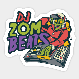 DJ Zom Beats // Funny Zombie DJ Street Style Sticker